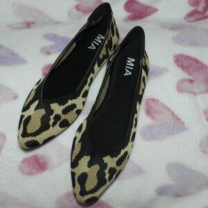Mia KERRI Women's Leopard Knit Pointed Toe Flats🆕📦⌚🏃🏻💨⚡🚚